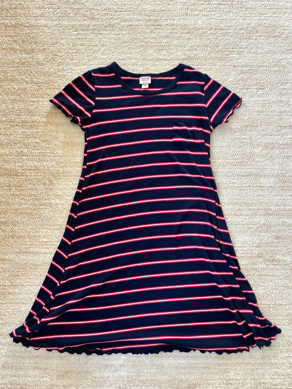 Women’s Navy, Red, & White Striped Short Sleeve Dress